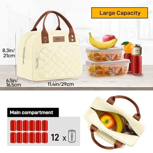 Buringer HOMESPON Lunch Bag for Woman Man Adults with Front Pocket Insulated Lunch Tote Lunch Box Container for Work Picnic or Travel(Black)