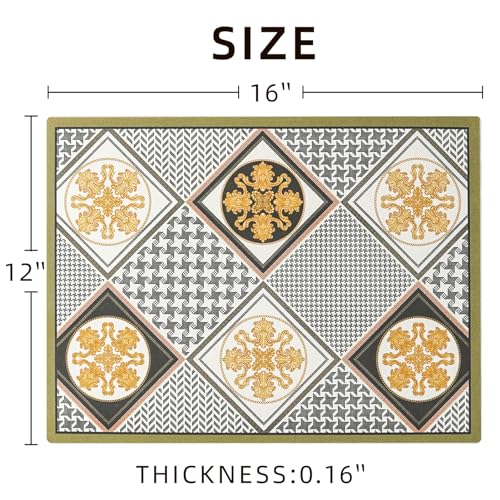 ARTBLOSS Dish Drying Mat Diatomaceous Earth Soft Coffee Mat Silicone Dish Drying Mat for Kitchen Counter or Sink for Kitchen Bathroom Coffee Bar (Linear Pattern, 16 x 24 Inches)