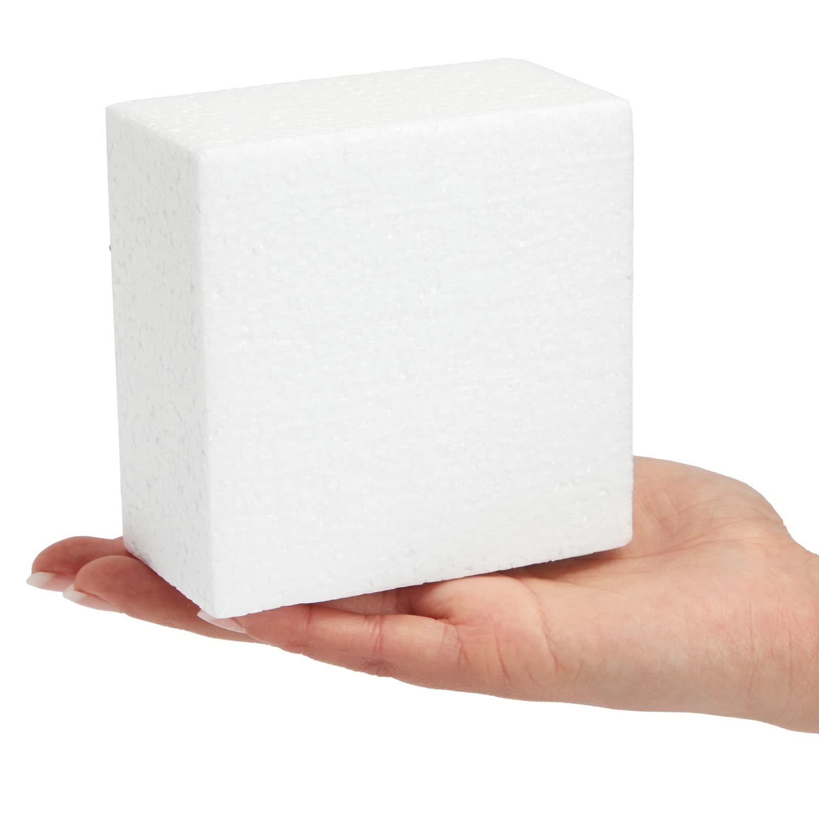 Juvale 20 Pack Foam Blocks for Crafts - White Polystyrene Craft Foam Blocks for Floral Arrangements, and Art Supplies (4 x 4 x 2 in)