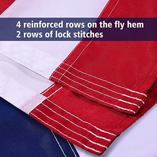 American Flag 10x15, USA Flags for Outdoor Indoor, 300D Heavy Duty Durable, Deluxe Embroidered Stars, Brass Grommets, Sewn Stripes, Vivid Color, Fade Resistant and waterproof (10X15 FT USA FLAG)