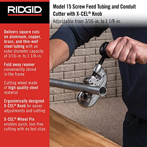 Ridgid 32920 model 15 Screw Feed Tubing Cutter, 3/16" To 1-1/8" Tube Cutter