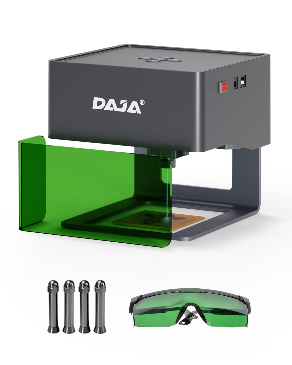 DAJA DJ6 Pro Laser Engraver with Higher Columns Portable Laser Engraving Machine Kits for DIY Supports Win/Mobile System/Offline Laser Cutter (Working area 3.15 * 3.15 inches)