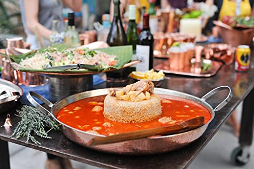 Sertodo Copper Alicante Paella Cooking Pan | 6 inch diameter |Patented Stainless Steel Handle Design| Hand Hammered, Heavy Gauge, 100% Pure Copper | Ideal for Cooking or Serving Side Dishes in Style