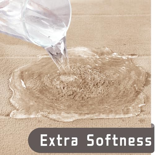 Yimobra Memory Foam Bath Mat Set, 2 Piece Soft Bathroom Rugs, 31.5x19.8 and 24x20.4 U-Shaped Bathroom Rugs, Toilet Mat, Water Absorption, Non Slip, Thick, Dry Fast for Bathroom Floor Mat, Peacock Blue
