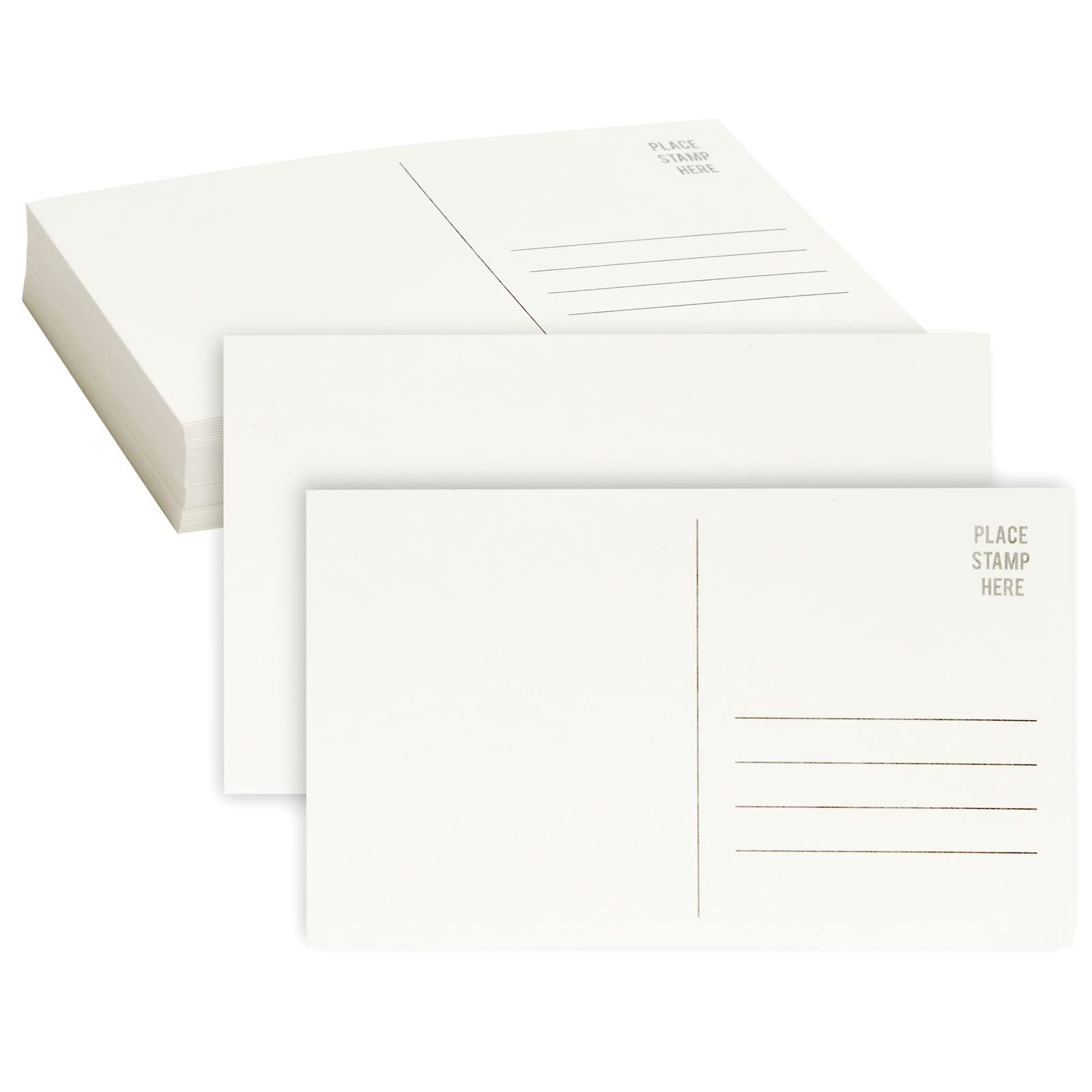 Paper Junkie 50 Pack Watercolor Postcards Blank, Bulk 4x6 Inch Cards to Paint, for Art, DIY (White, 300gsm Cardstock)
