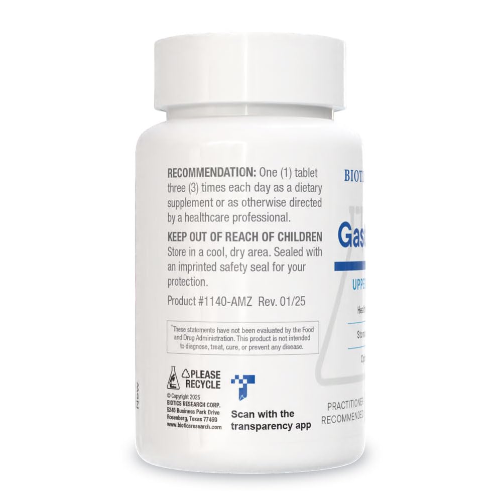 Biotics Research Gastrazyme™ Digestive Support - Supplies Vitamin U Complex, Chlorophyllins, Gamma Oryzanol (from Rice) Supplement Supports Gastrointestinal Health & Gut Lining - 90 Tablets