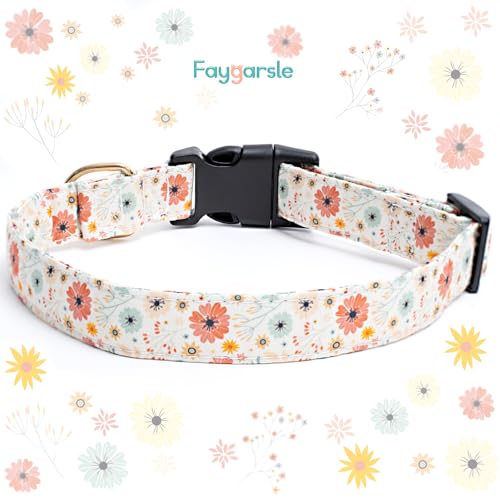Faygarsle Halloween Fall Dog Collar for Small Medium Large Dogs Fashionable Cute Collar for Male Female Dogs Pink Cotton Dog Collar Spectre Pumpkin Pattern M