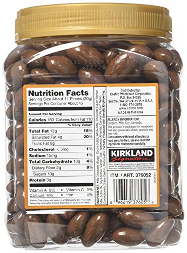 Kirkland Signature Milk Chocolate Roasted Almonds, 1 Pack