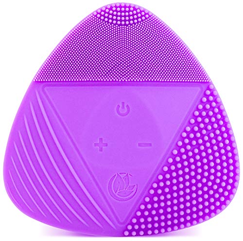 Silicone Sonic Facial Cleansing Brush - Best Beauty Massager for Normal, Sensitive, Combination Skin - Deep Cleaning Exfoliating Face Scrubber, Waterproof & Rechargeable Cleanser Tool, PINK