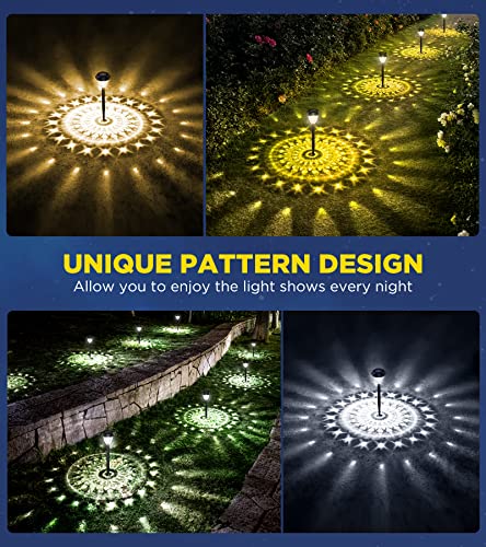 ornesign Ultra Bright Solar Outdoor Lights Decorative 10 Pack, 100% Faster Charge Solar Pathway Garden Lights Up to 12H Auto On/Off, Solar Lights Outdoor Waterproof for Walkway Yard Lawn (Warm White)