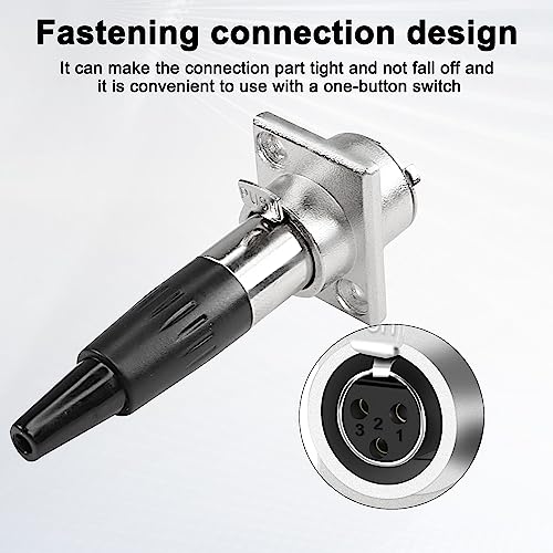 XMSJSIY Mini XLR Panel Mount Socket Jack Connector 3 Pin Mini XLR Female Audio Speaker Mic Microphone Adapter-2 Pcs (3 Pin)