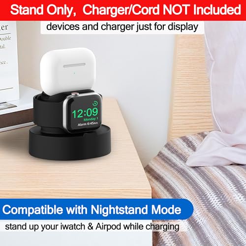 SOKUSIN Stand for Apple Watch Charger - iWatch AirPod 2 in 1 Charging Stand Holder Dock Compatible with Apple Watch Series 10 9 8 Ultra2 Ultra SE2 SE 7 6 5 4 3 2 and AirPods 1/2/3/Pro (Black)