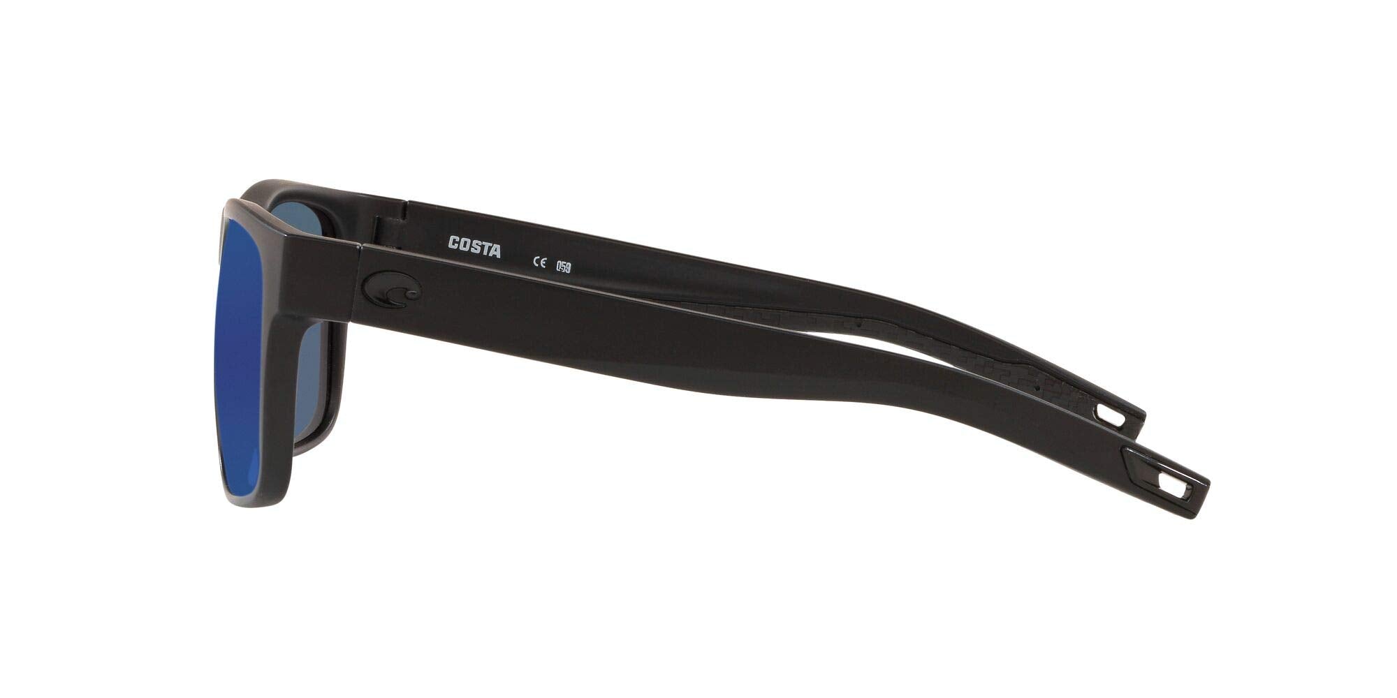 Costa Del Mar Mens Spearo Square Sunglasses, Blackout/Blue Mirrored Polarized-580P, 56 mm
