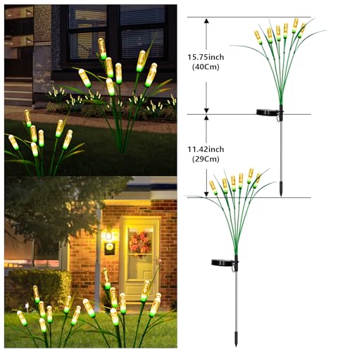Cubetoou Swaying Solar Garden Lights Outdoor Waterproof, New Upgraded Solar Firefly Lights, Swaying Solar Garden Lights, Outdoor Solar Lights for Yard Lawn Patio Decor, Warm White(2-Pack)