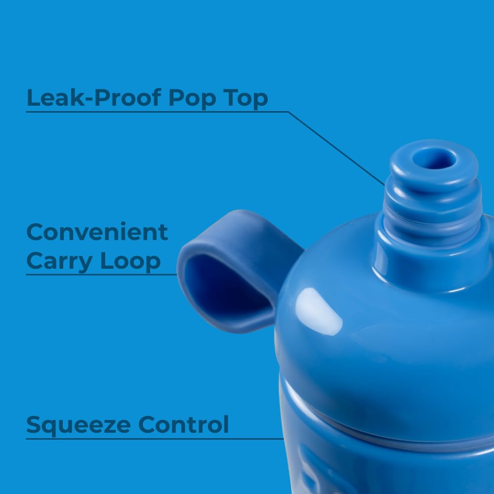 HydroJug Squeeze - 27oz Water Bottles, Sports Water Bottle with Push Cap, Quick & Easy Hydration, Gym Water Bottles, Easy Squeeze Bottle, Cobalt