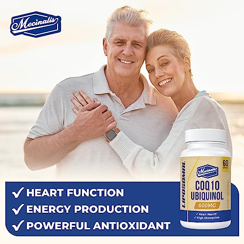 Liposomal CoQ10 Ubiquinol 600mg Softgels | Superior Absorption Ubiquinol CoQ10 Supplement | Powerful Active Antioxidant Form of Coenzyme Q10 | Heart Function & Energy Production | 60 Softgels