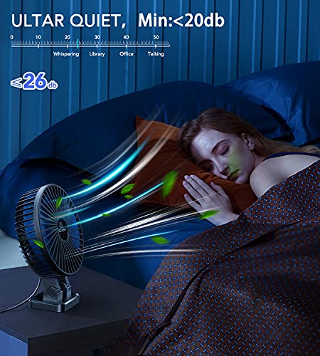 JZCreater USB Desk Fan, Mini Fan Portable, 3 Speeds Desktop Table Cooling Fan, Plug in Power Fan, Rotation Strong Wind, Quiet Personal Small Fan for Home Desktop Office Travel Bedroom, Black (2Pack)