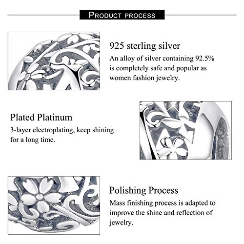 FOREVER QUEEN Letter Alphabet Charm B Initial Charm Beads 925 Sterling Silver Letter Charms for Bracelets Necklace