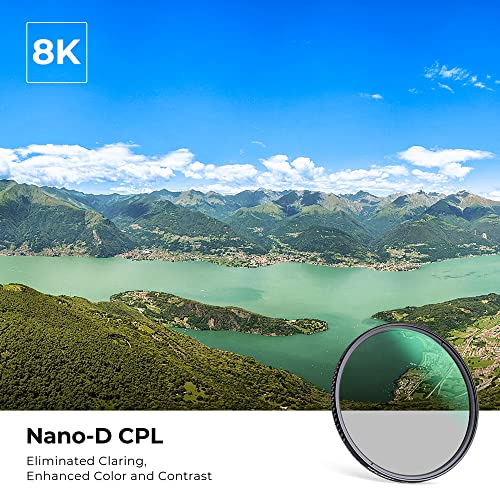 77mm Circular Polarizers Filter, K&F Concept Waterproof Circular Polarizing Filter with 24 Multi-Layer Coatings CPL Filter for 77mm Camera Lens