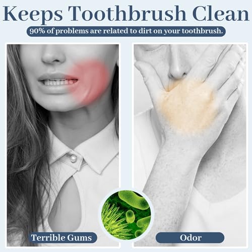 MONESAO Toothbrush Case, Toothbrush Covers with Holder, Rechargeable Travel Home Toothbrush And Holder, Cleaner Case for All Electric And Manual Toothbrushes (Blue)