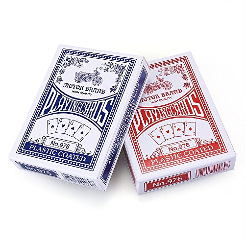 LotFancy Playing Cards, 2 Pack, Decks of Cards, Poker Size Standard Index, for Blackjack, Euchre, Canasta Card Game, Casino Grade Poker Cards, Blue and Red