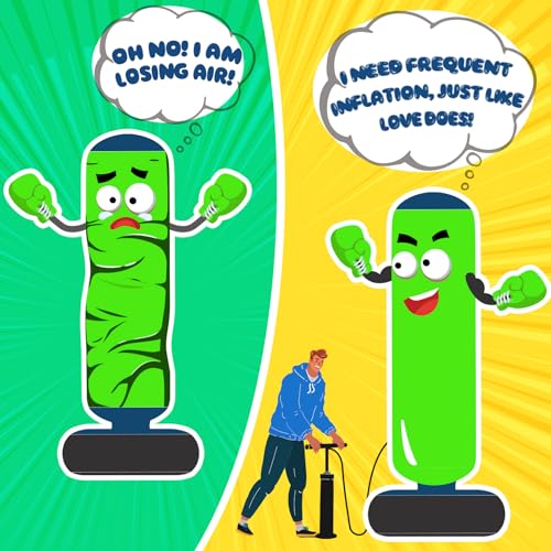 QPAU Inflatable Punching Bag, 48 Inch Stable Inflatable Boxing Bag for 3-6 Kids,Dinosaur Toy & Gifts for Boys and Girls, Kids Boxing Set for Practicing Karate, Taekwondo