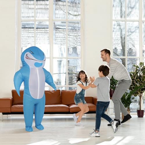 M MH ZONE Inflatable Shark Costume for Adult Funny Halloween Costumes Fantasy Cosplay Blow up Costume