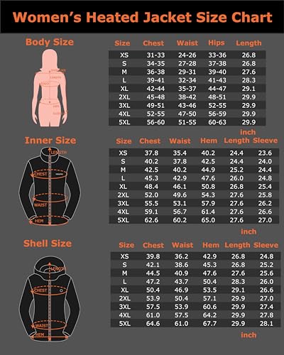 Venustas Women's 3-in-1 Heated Down Jacket, Electric Puffer Jacket with Battery, 90% Down Fill, Winter Snow Ski Heated Coat