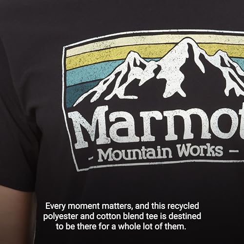 MARMOT Men's MMW Gradient Short Sleeve Tee, Black, Small