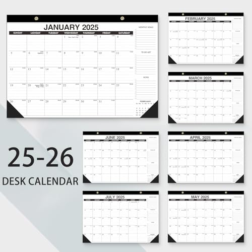Kyweel 2025-2026 Desk Calendar, 12 Month Desk Calendar/Wall Calendar Combo, 17" x 12", July 2025-June 2026, Highlight Holidays, Planning Calendar, Thick Paper
