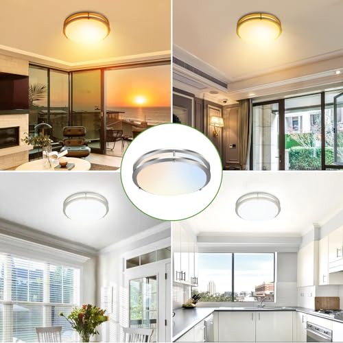 Hlite 36W 13inch LED Flush Mount Ceiling Light Fixture,2800LM Dimmable Light Fixtures Ceiling Mount 5000K/4000K/3500K/3000K/2700K LED Ceiling Light Flush Mount for Bedroom,Kitchen,Hallway (1Pack)