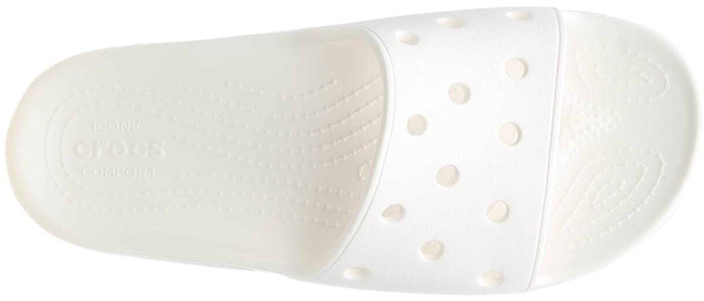 Crocs Unisex Classic Slide Sandals, White, 6 Men/8 Women