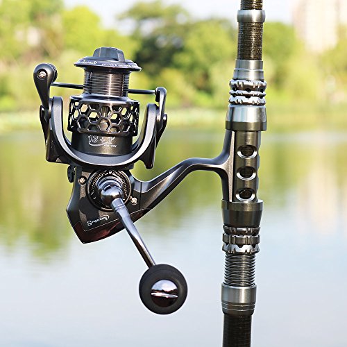 Sougayilang Telescopic Fishing Rod Reel Combos with Carbon Fiber Fishing Pole Spinning Reels and Fishing Accessories for Travel Ocean Saltwater Freshwater Fishing(1.8M/5.91FT)