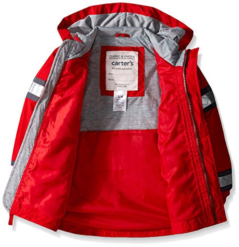Carter's Boys' Toddler Fireman Raincoat Slicker, Red, 2T