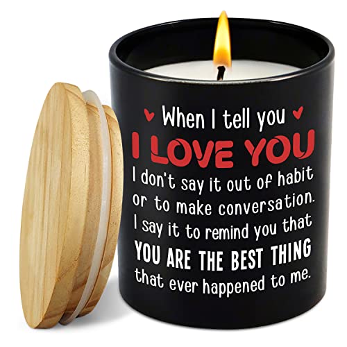 TEEZWONDER Anniversary Wedding Gifts for Men, Women, Couple, Christmas, Valentines Day, Birthday Gifts for Her, Him, Boyfriend, Girlfriend, Husband, Wife, Vanilla Lavender Scented Candle 10oz