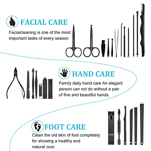 Nail Clippers Sets High Precisio Stainless Steel Nail Cutter Pedicure Kit Nail File Sharp Nail Scissors and Clipper Manicure Pedicure Kit Fingernails & Toenails with Portable cas