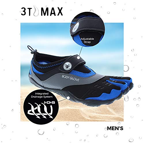Body Glove Men's 3T Barefoot Max Water Shoe, Black/Dazzling Blue 7