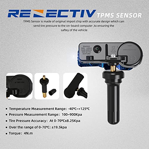 RENECTIV TPMS Sensor,433Mhz Tire Pressure Monitoring Sensor Fit for Chrysler Jeep Dodge Ram Replace# 56029398AB(4-Pack)