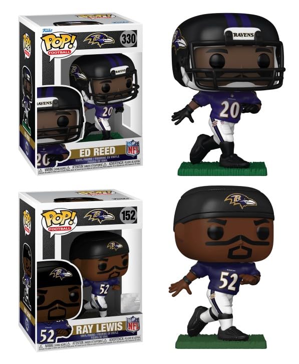 Funko Pop! NFL Baltimore Ravens Ed Reed #330 and Ray Lewis #152 Vinyl Figures, Set of 2