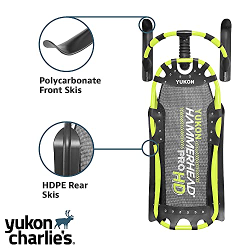 Yukon Charlie's Hammerhead Pro HD Sled | Single Rider, Speed and Steering Control, 52-inch x 22-inch, for Ages 13+
