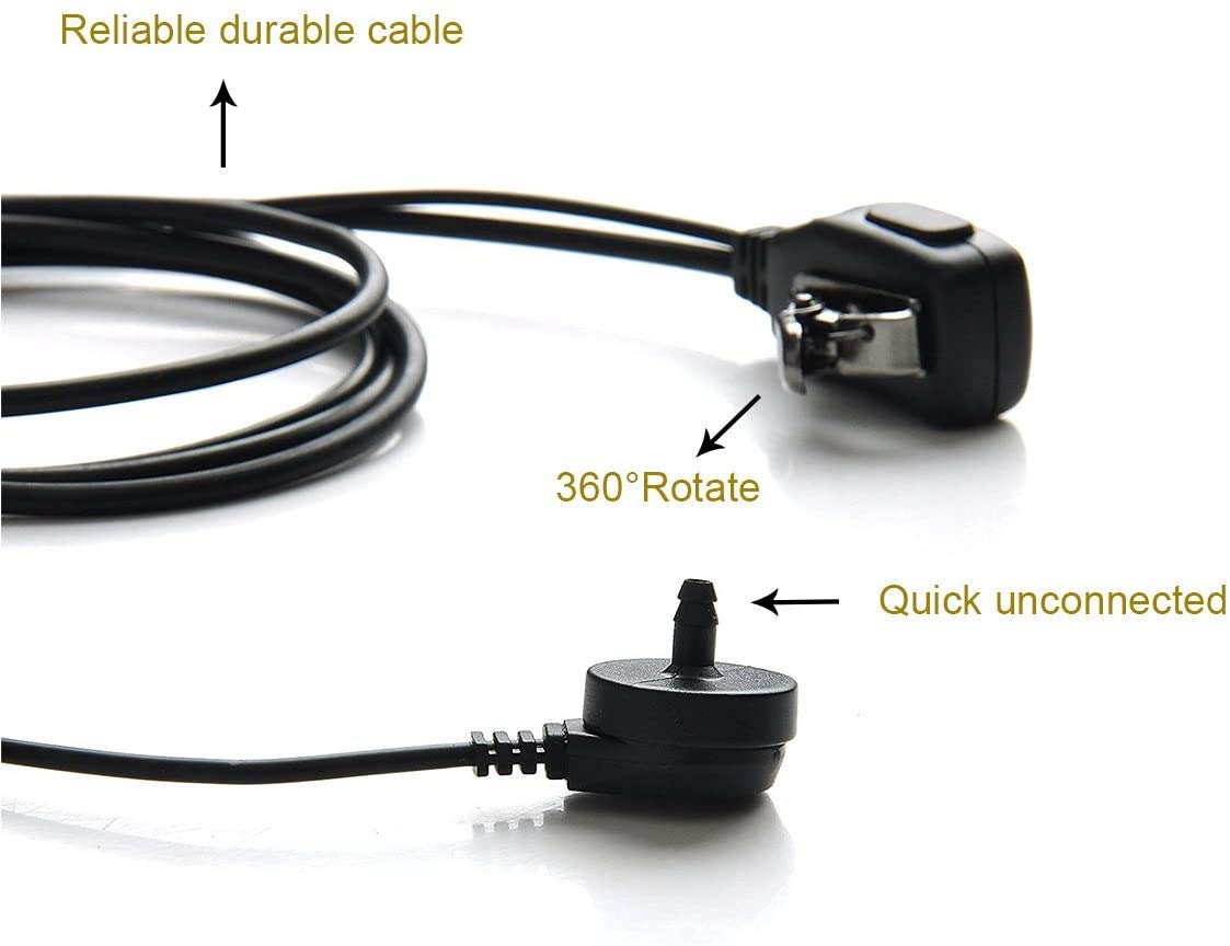 Case of 10, Retevis Walkie Talkies Earpiece with Mic 2 Pin Acoustic Tube Headset Compatible with Baofeng UV-5R Retevis H-777 RT21 RT22 Arcshell AR-5 Two Way Radio