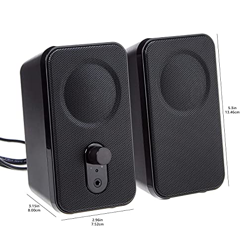 Amazon Basics Computer Speakers for Desktop or Laptop PC , USB-Powered, Black