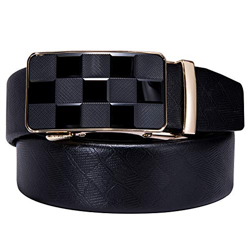 Dubulle Belt for Men Ratchet Buckle Automatic Designer Leather Belt Fashion Adjustable Sliding Removable Dress Casual