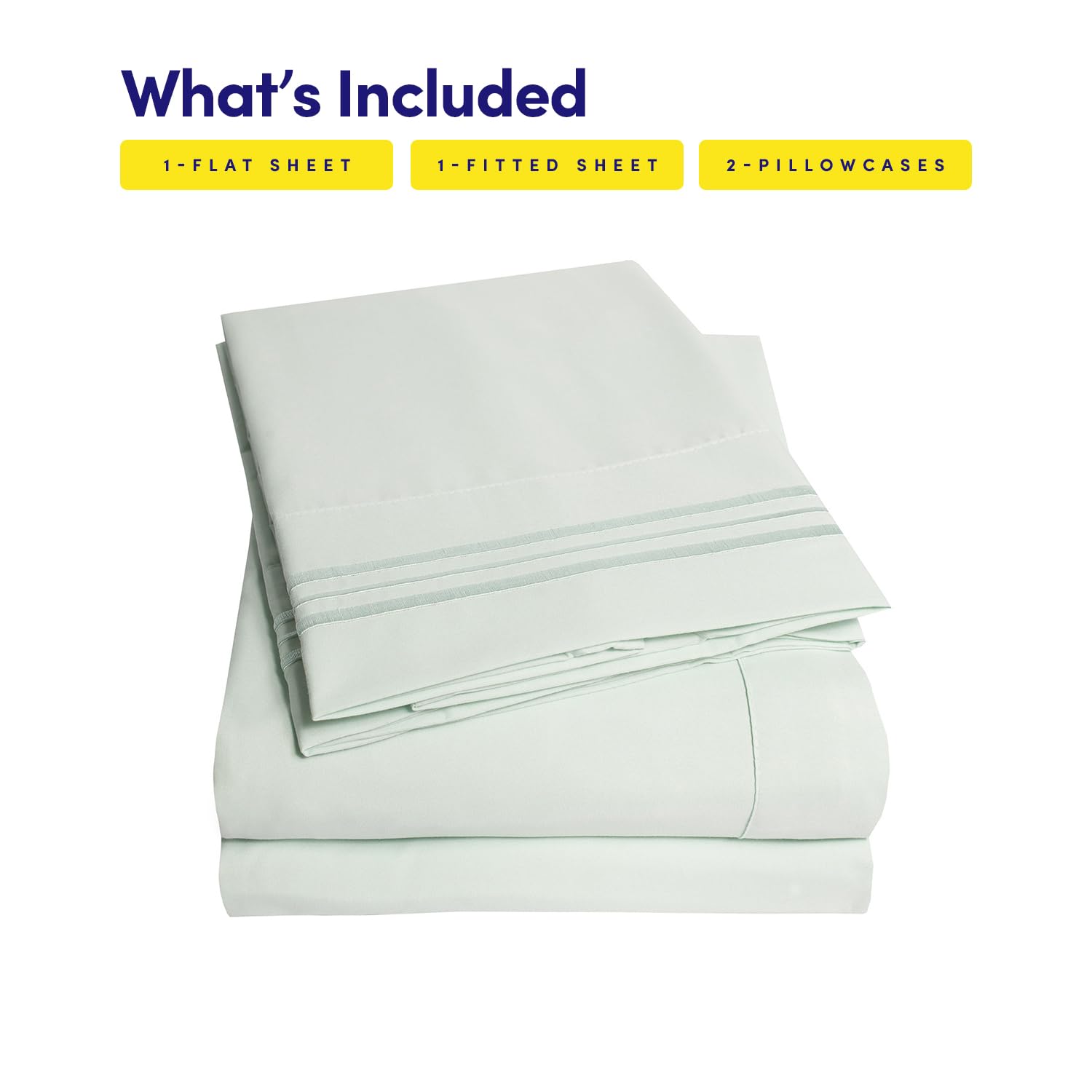 1500 Supreme Collection California King Sheet Sets Mint Green - Luxury Hotel Bed Sheets and Pillowcase Set for California King Mattress - Extra Soft, Elastic Corner Straps, Deep Pocket Sheets Mint