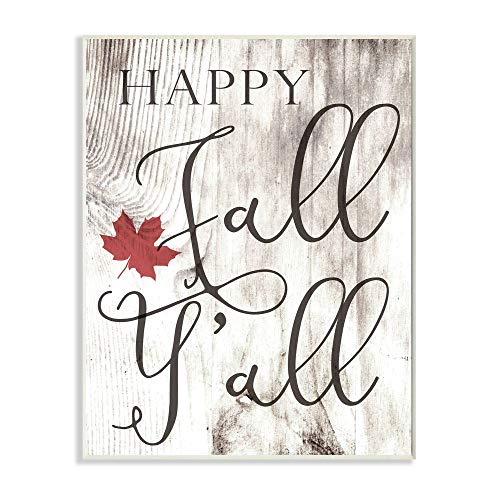 Stupell Industries Happy Fall Y'all Typography Sign Canvas Wall Art, 30 x 40, Design by Artist Daphne Polselli
