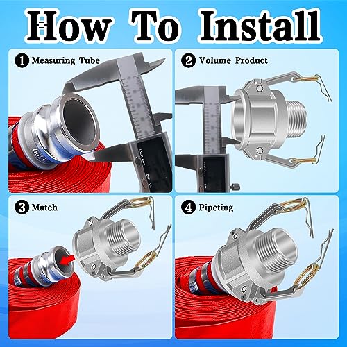 2Pcs (Type B) Cam Lock Fitting, 1inch Cam Groove Hose Fittings, Female Cam Lock & Male NPT Thread Camlok Couplings with, Aluminum Cam Groove Fitting, for Industrial & Agriculture