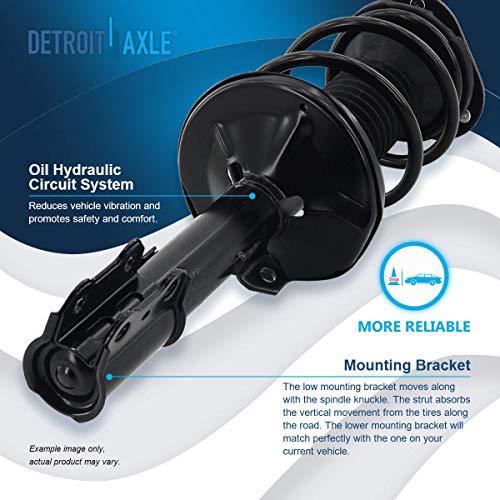 Detroit Axle - 2 Front Struts for 2003-2008 Toyota Corolla Complete 2 Struts w/Coil Springs 2004 2005 2006 2007 Replacement Quick Install Ready Strut Shock Assembly