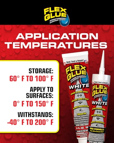 Flex Glue, Super Strong, Transparent, Rubberized Waterproof Adhesive, Works Underwater, Use on Pools, Showers, Outdoors, Concrete, Brick, Pavers, UV Resistant, 4 oz Squeeze Tube, Clear, 2-Pack