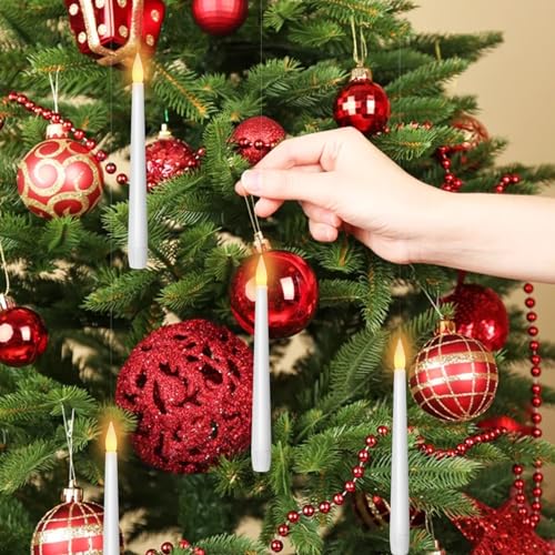 Obrldpao Flameless Candles with Remote,Led Candles 9 Pc (D2.3 xH 5" 6" 7") Flameless Pillar Candles,Battery Operated Candles,Table Decoration Plexiglass Flickering Flameless Candles(Red)