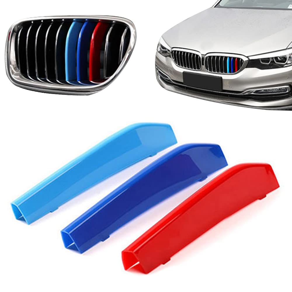 VaisbyTown Automotive Grille Inserts for BMW 5 Series Sedan G30 G31 G38 2017-2020 520i 530i 540i 550i 9 Beam,Front Grill Accessories M Color